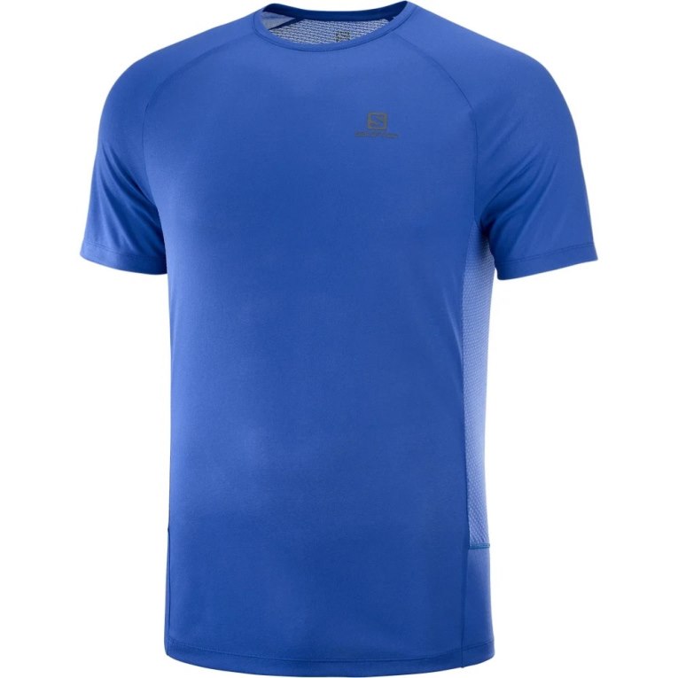 Camiseta Salomon Cross Rebel Corta Sleeve Hombre Azules | MX QGTN321